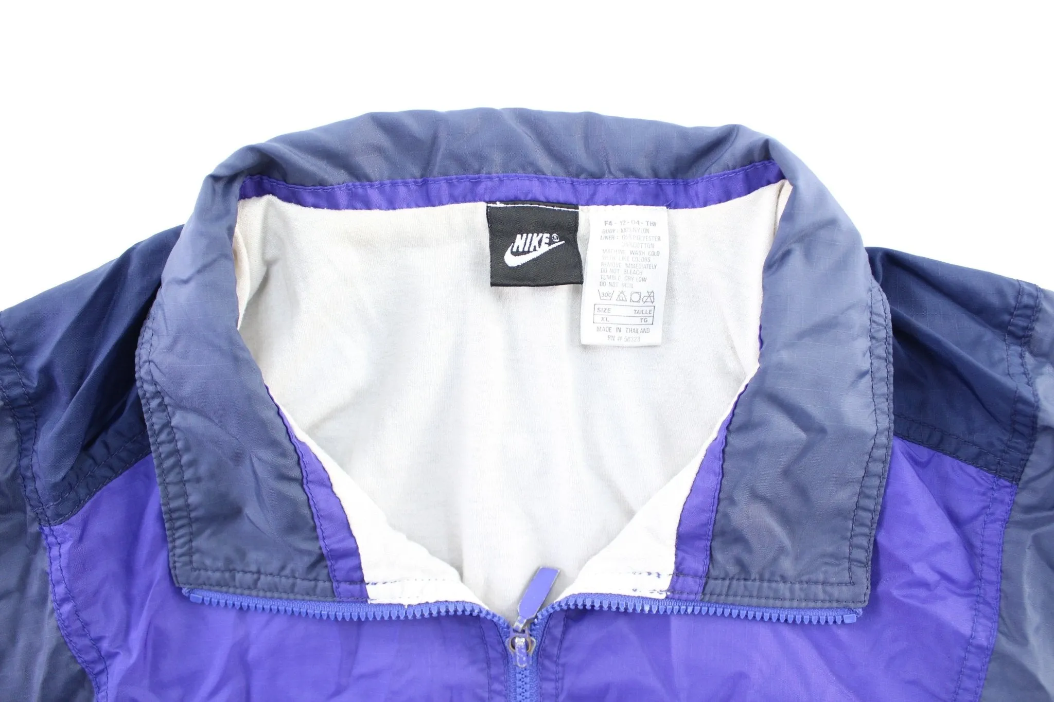 90's Nike Air Embroidered Logo Navy Blue, Violet, & Grey Zip Up Jacket