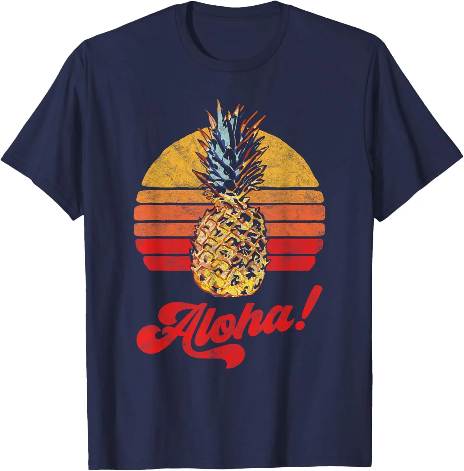 Aloha! Vintage Hawaii Pineapple Retro Minimalist Graphic T-Shirt
