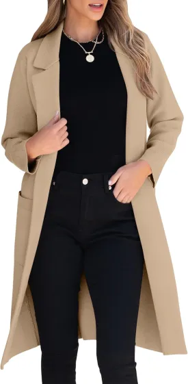 ANRABESS Women Cardigan Sweater Jackets Open Front Thick Knit Oversized Blazer Coatigan 2025 Fall Winter Long Coats Outwear
