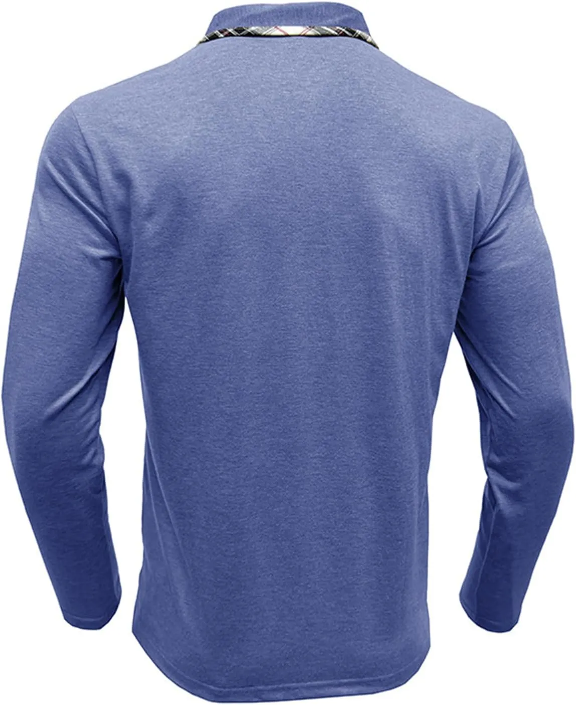 Aulemen Men's Long Sleeve Polo Shirts Casual Button Golf Tshirt Moisture Wicking Cotton Tee Collared Basic Shirts with Pocket