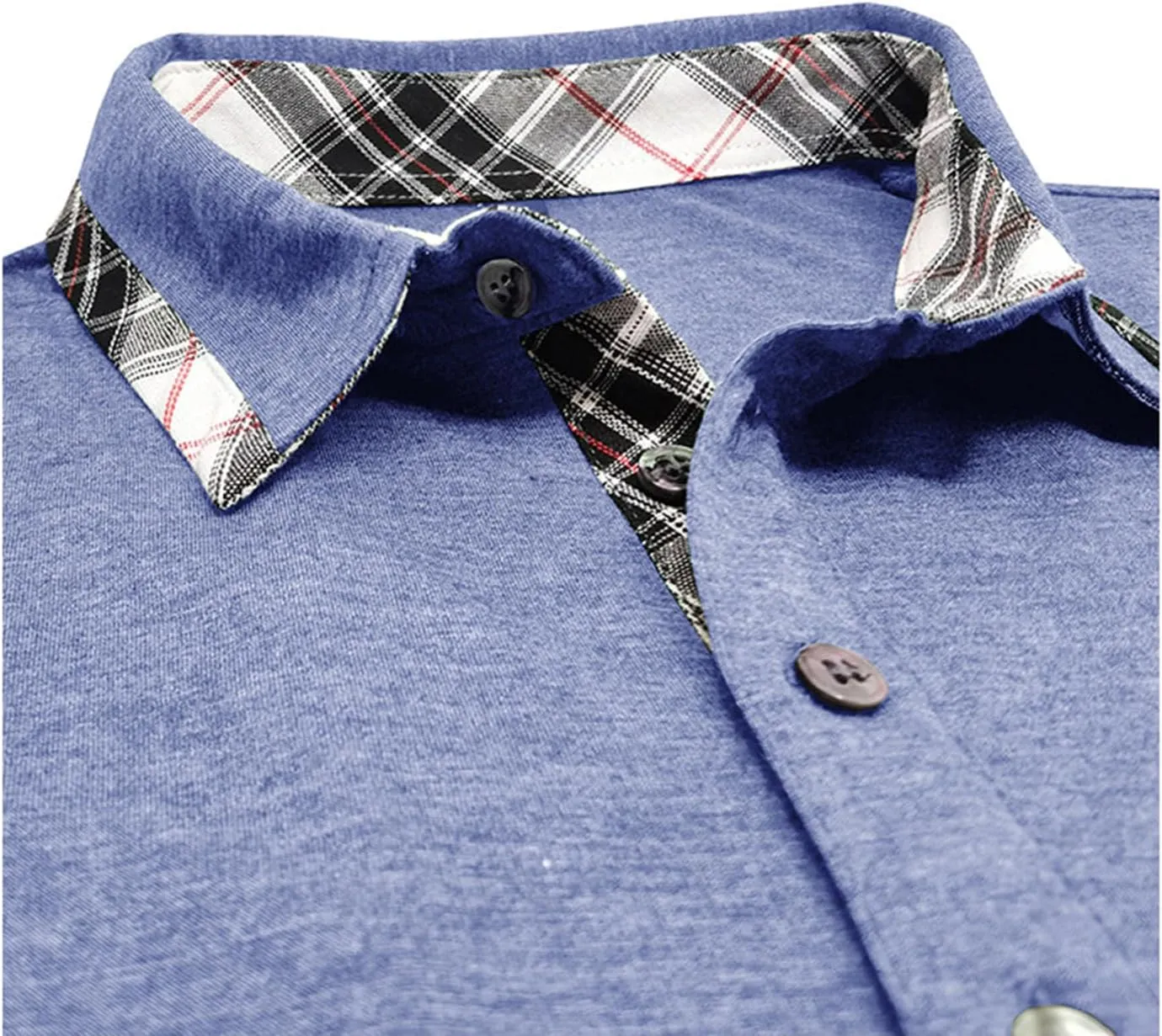 Aulemen Men's Long Sleeve Polo Shirts Casual Button Golf Tshirt Moisture Wicking Cotton Tee Collared Basic Shirts with Pocket