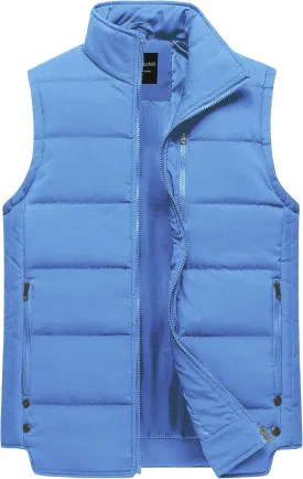 Chrisuno Women's Puffer Vest Casual Stand Collar Quilted Waistcoat Outdoor Padded Ski Vest