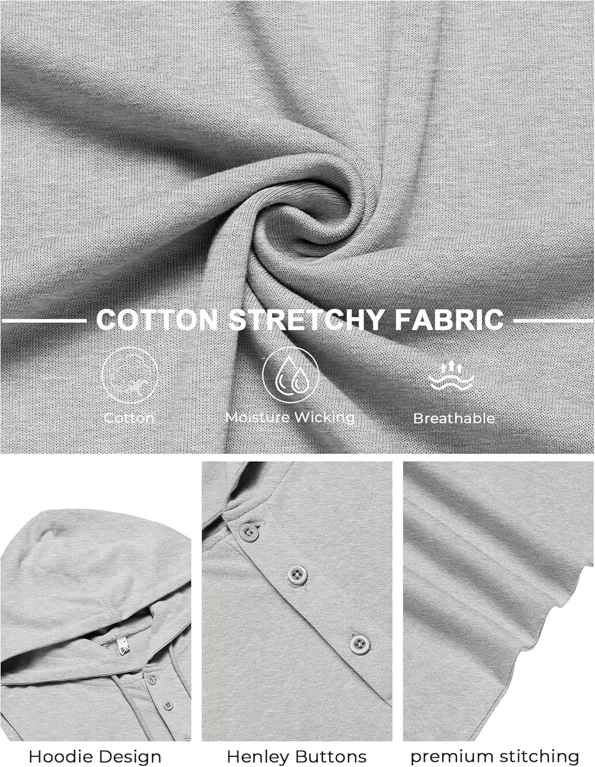 COOFANDY Men's Workout Hooded Tank Tops Sleeveless Gym Hoodies Cotton Muscle Cut Off Shirt Bodybuilding Henley Shirts