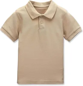 CUNYI Boys' Cotton Pique Polo Shirts Uniform Short Sleeve Tops