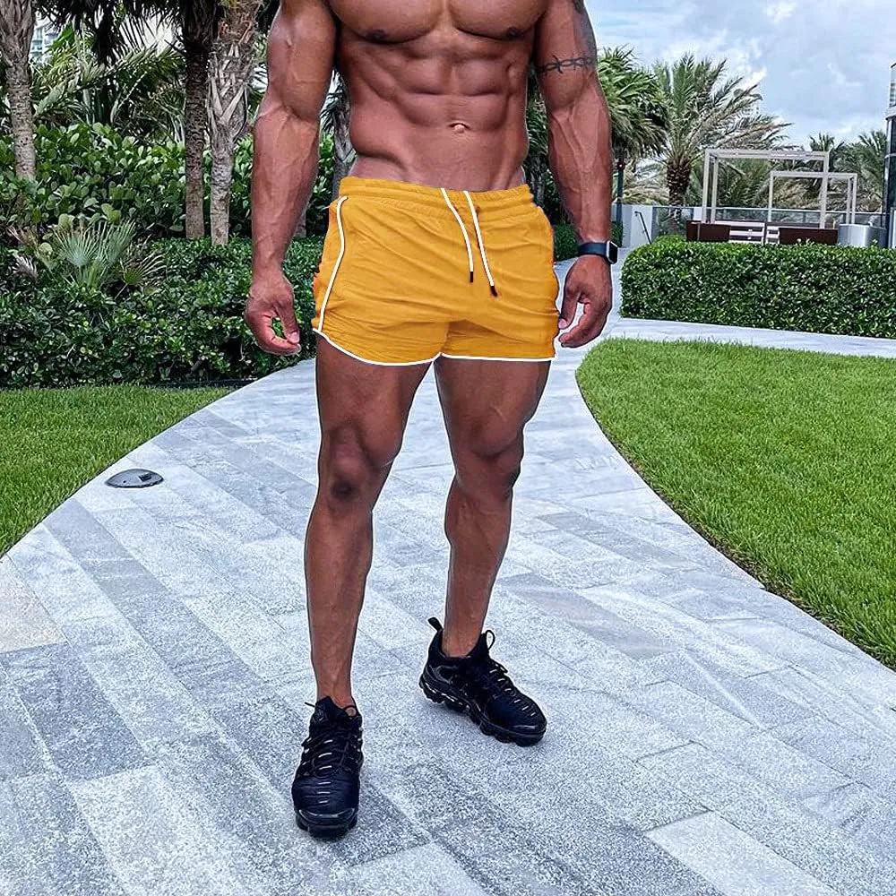 EVERWORTH Men's Gym Workout Boxing Shorts Running Short Pants Fitted Training Bodybuilding Jogger Short