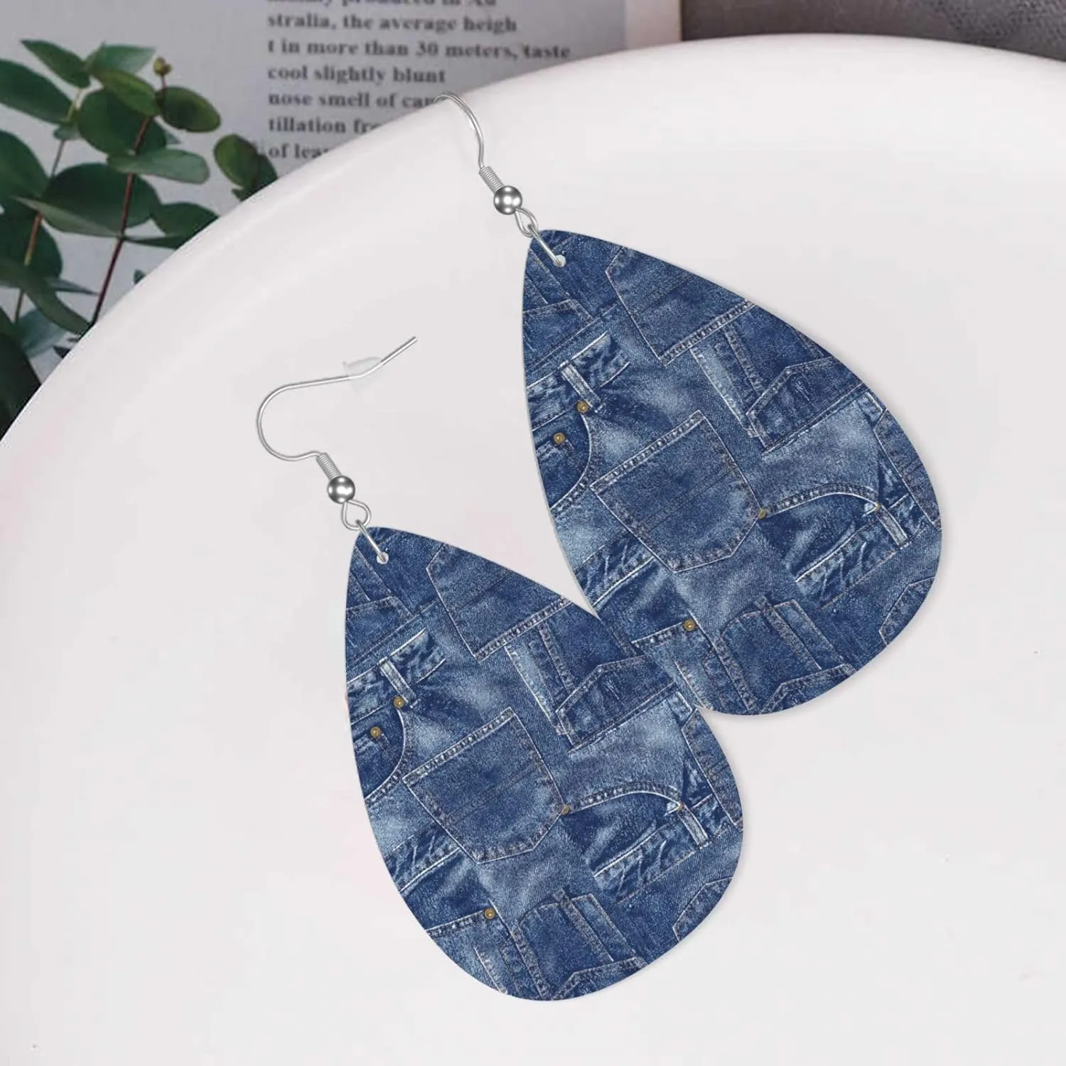 Fashion Art Leather Earrings For Women, Death Of Day Double-sided Teardrop Earring, Leaf Dangle Drop Earrings, Art Earrings Jewelry For Beach Party Gift