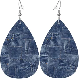 Fashion Art Leather Earrings For Women, Death Of Day Double-sided Teardrop Earring, Leaf Dangle Drop Earrings, Art Earrings Jewelry For Beach Party Gift