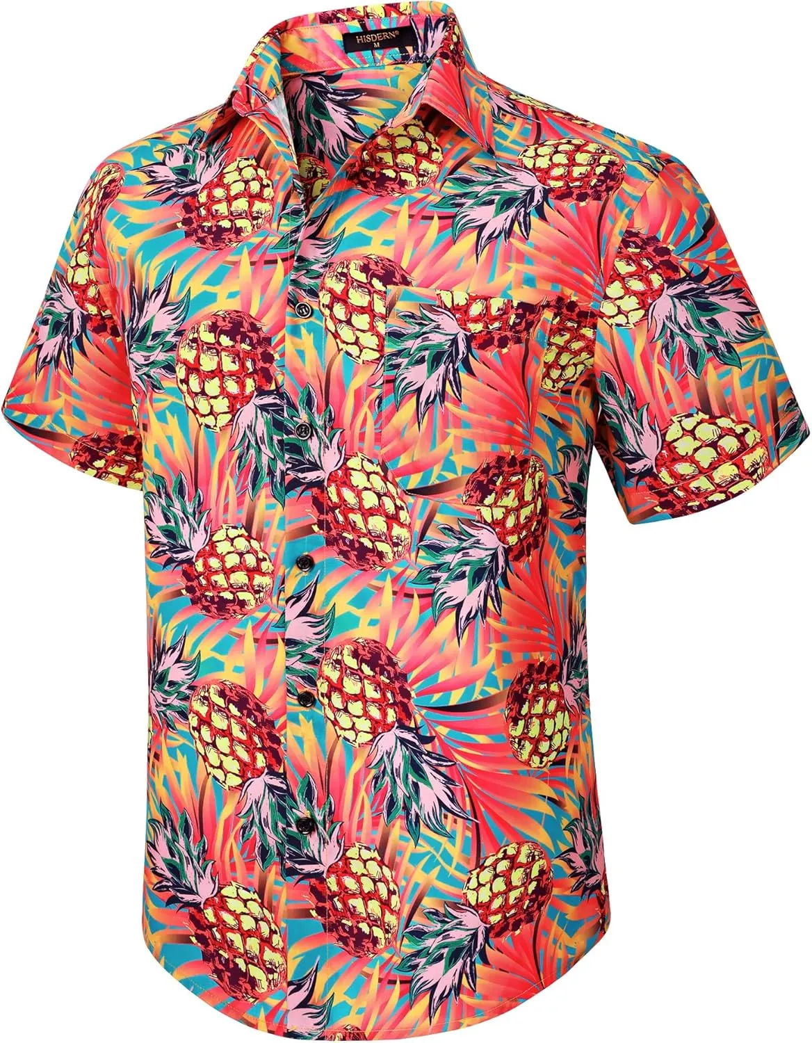 Men's Hawaiian Shirts Short Sleeve Floral Tropical Aloha Shirt Casual Summer Button Down Holiday Beach Shirt with Pocket