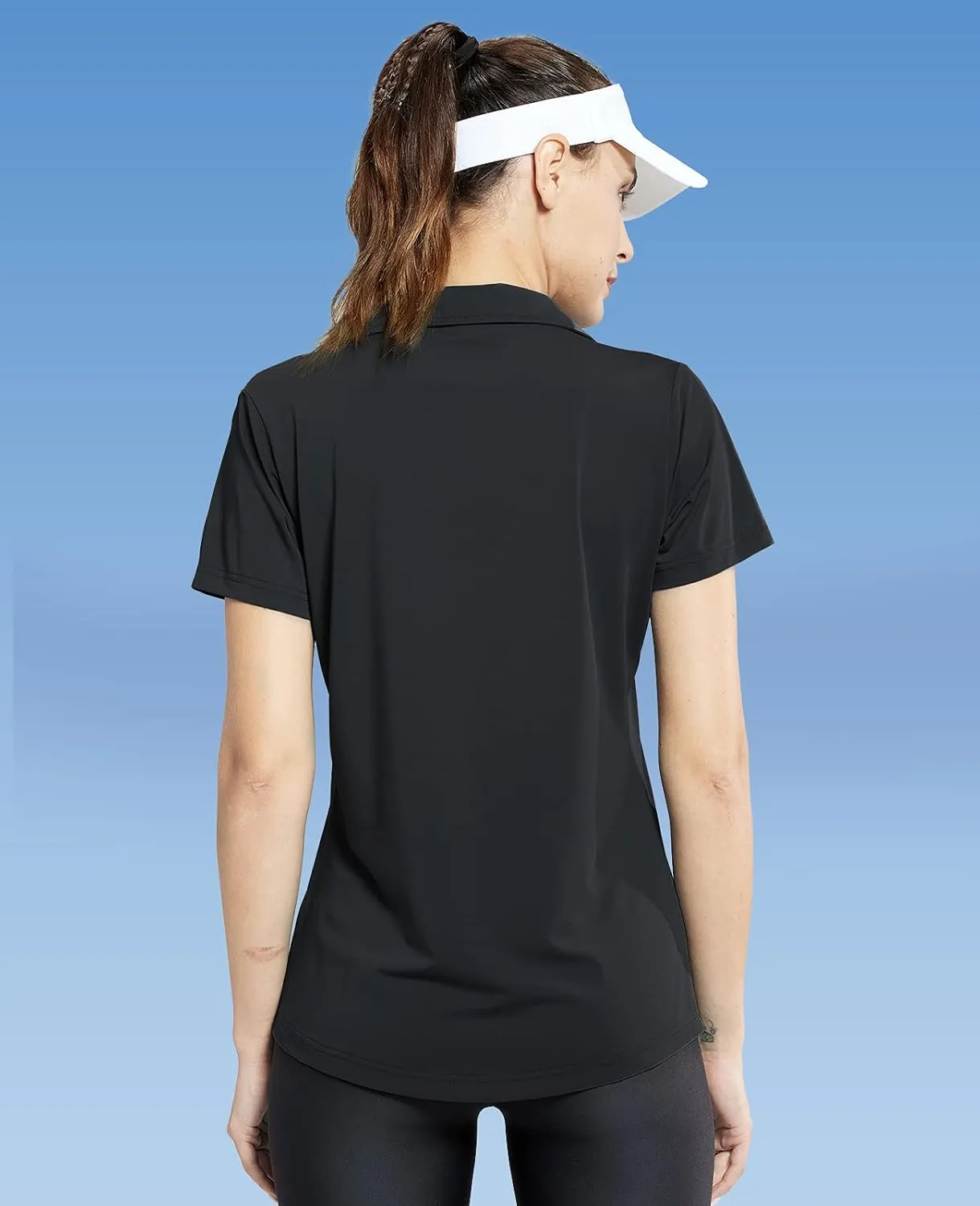 MIER Women's Golf Polo Shirts Collared V Neck Short Sleeve Tennis Shirt, Dry Fit, Moisture Wicking
