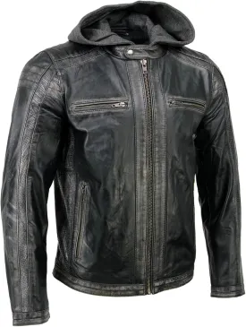 Milwaukee Leather Premium Men's Leather Fashion Casual Jackets and Coats with Hoodie | SFM