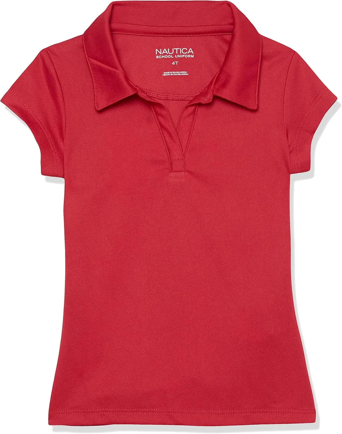 Nautica Girls' School Uniform Short Sleeve Performance Polo