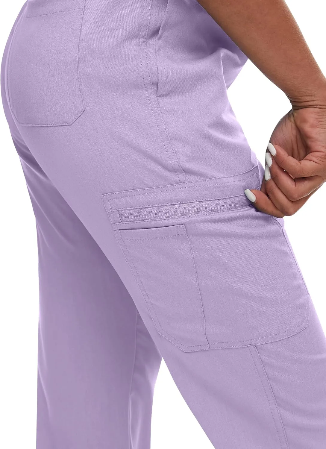 niaahinn Women's Scrub Top with Classic V-Neck & Yoga Jogger Pants Medical Nursing Uniform Set