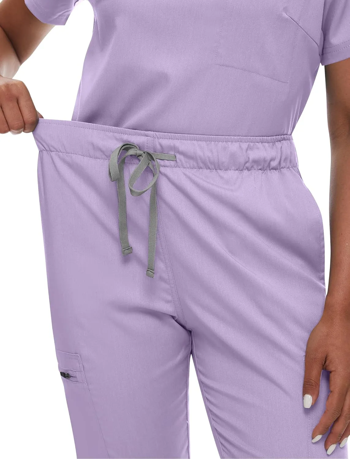 niaahinn Women's Scrub Top with Classic V-Neck & Yoga Jogger Pants Medical Nursing Uniform Set
