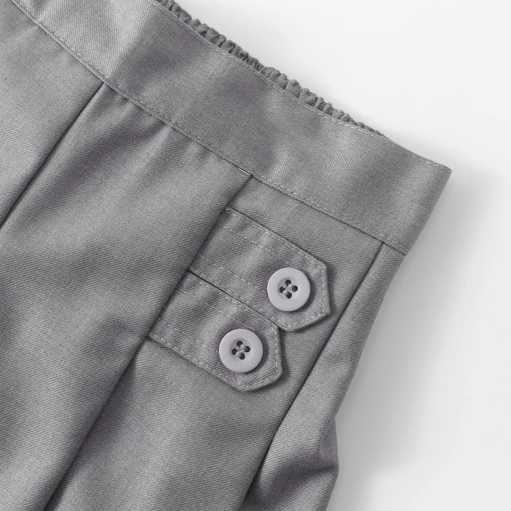 Noomelfish Girls Button Pleated Scooter Skirt School Uniform Skort (5-12 Years)