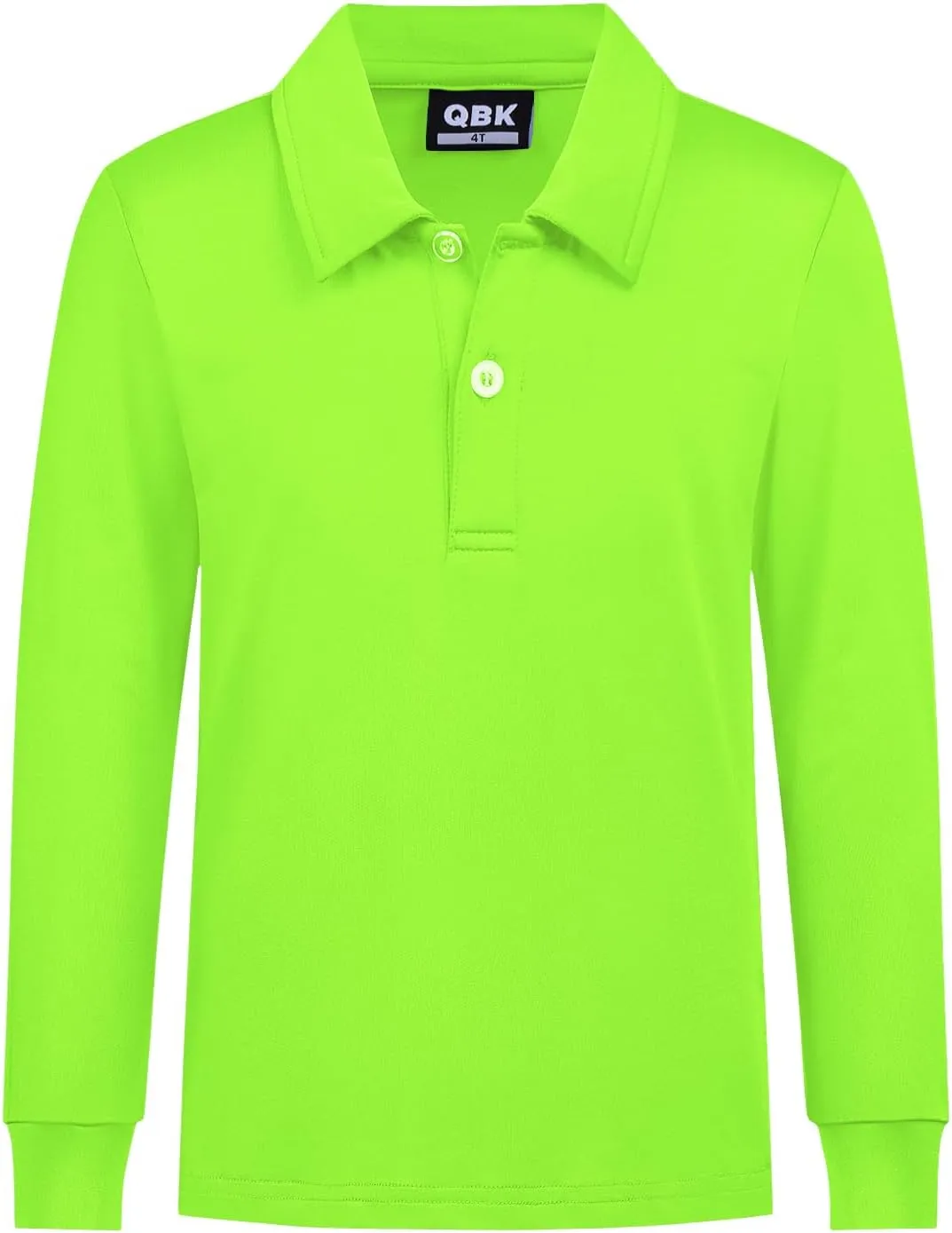 QBK Boys' Performance Polo Kids Collared Golf Shirts Long Sleeve School Uniform for 4T-16Y