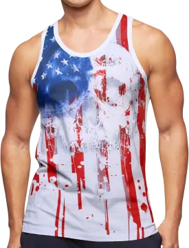 RAISEVERN Men's Tank Tops Summer Sleeveless Tee Cool Workout T-Shirts Beach Athletic Undershirts