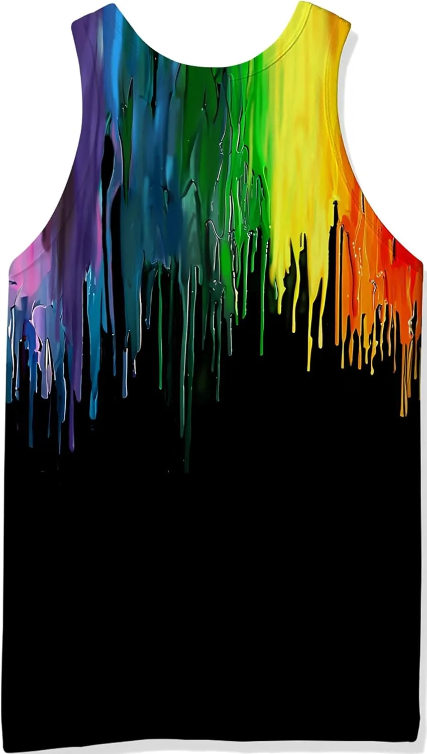 RAISEVERN Men's Tank Tops Summer Sleeveless Tee Cool Workout T-Shirts Beach Athletic Undershirts