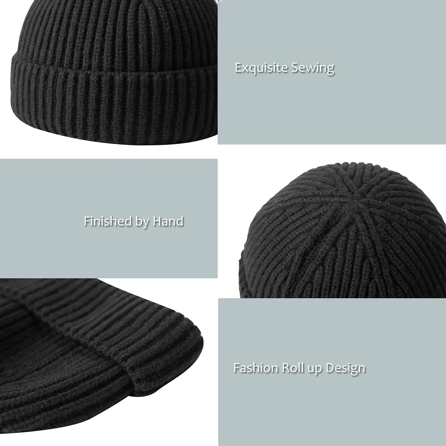 Trawler Beanie Watch Hat Roll-up Edge,Fisherman Ski Winter Warm Knit Caps Unisex