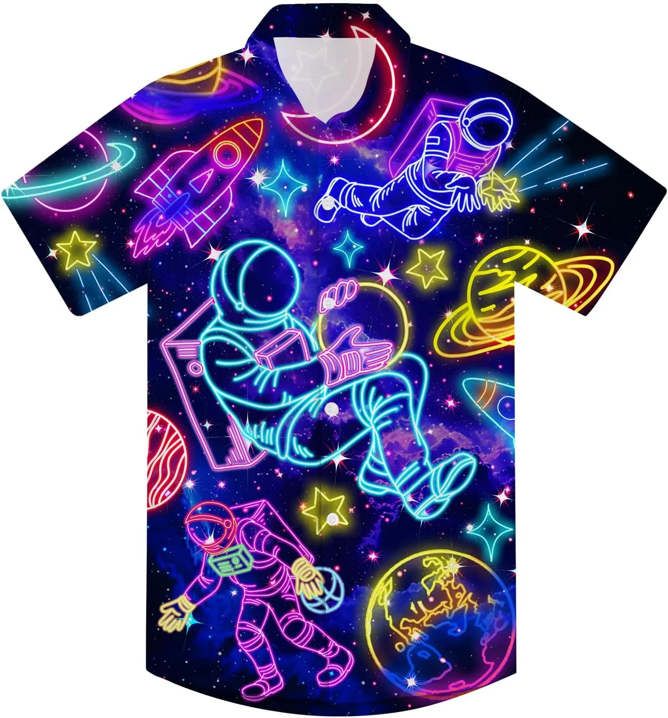 uideazone Boys Hawaiian Shirts Novelty Printed Funky Short Sleeve Button Down Shirt Kids Aloha Luau Shirt 7-14T