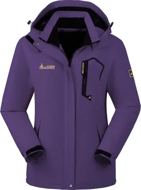 V.A.TOR 189 UNCO&BOROR Women Thermal Insulated Ski Jacket,Waterproof Windproof Coat with Hood for Hiking & Snowboarding