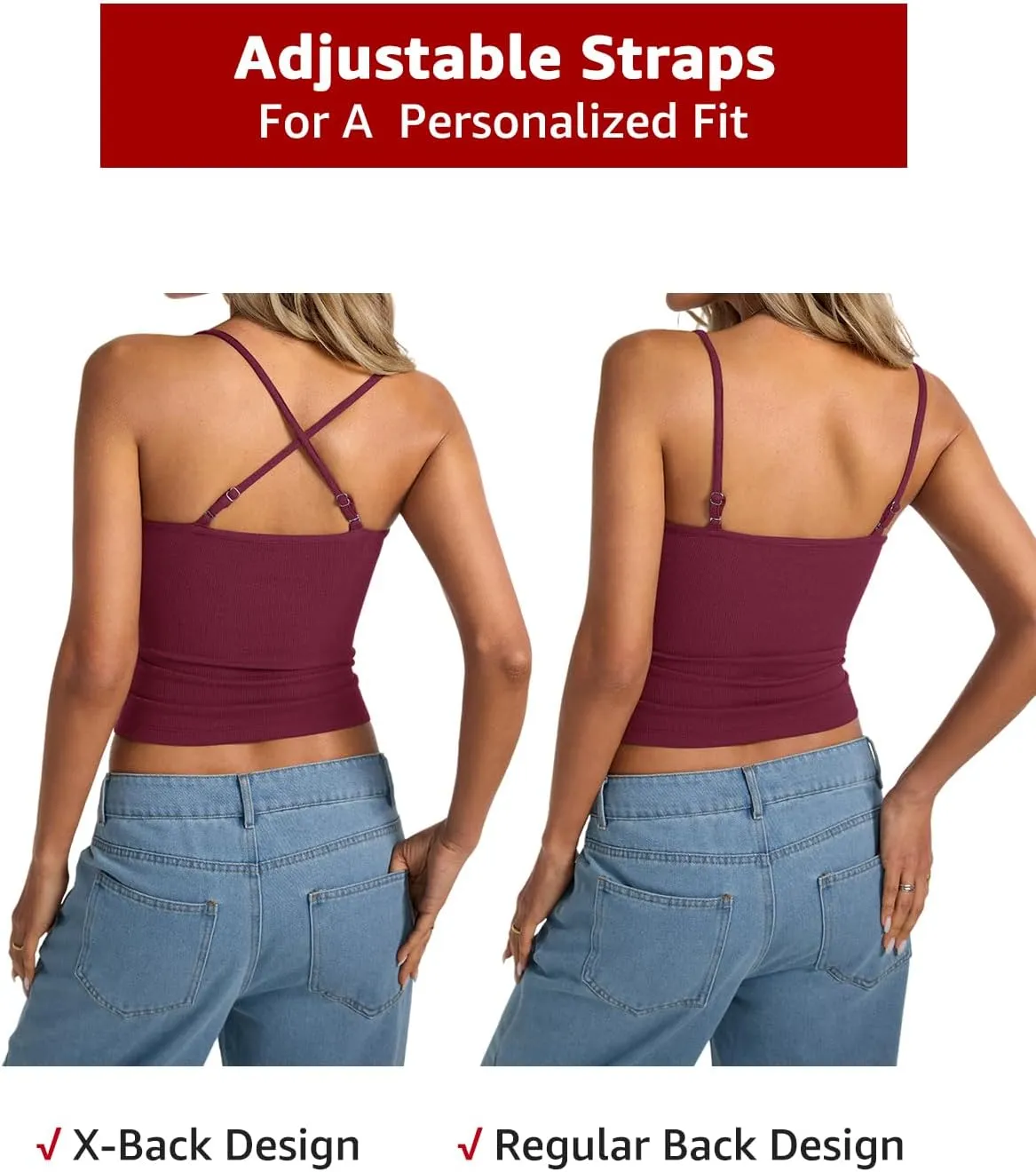 Womens Lace Camisole Tops Square Neck Ribbed Tank Tops Adjustable Spaghetti Straps Sleeveless Summer Shirt 2025
